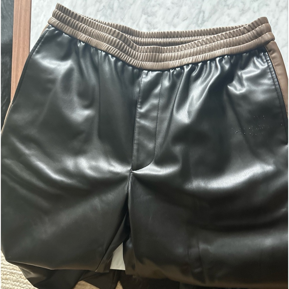 System Faux Leather Trousers Rare NWT